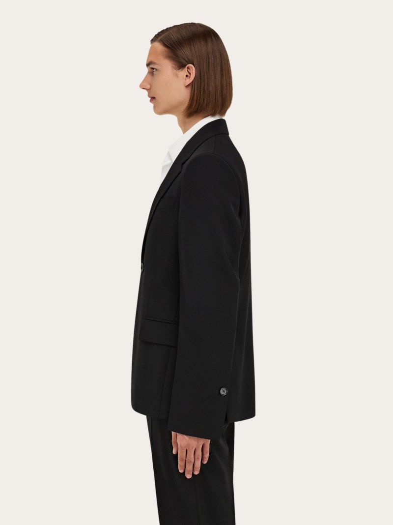 Ferragamo | Men's Tailored Single-Breasted Blazer - Black