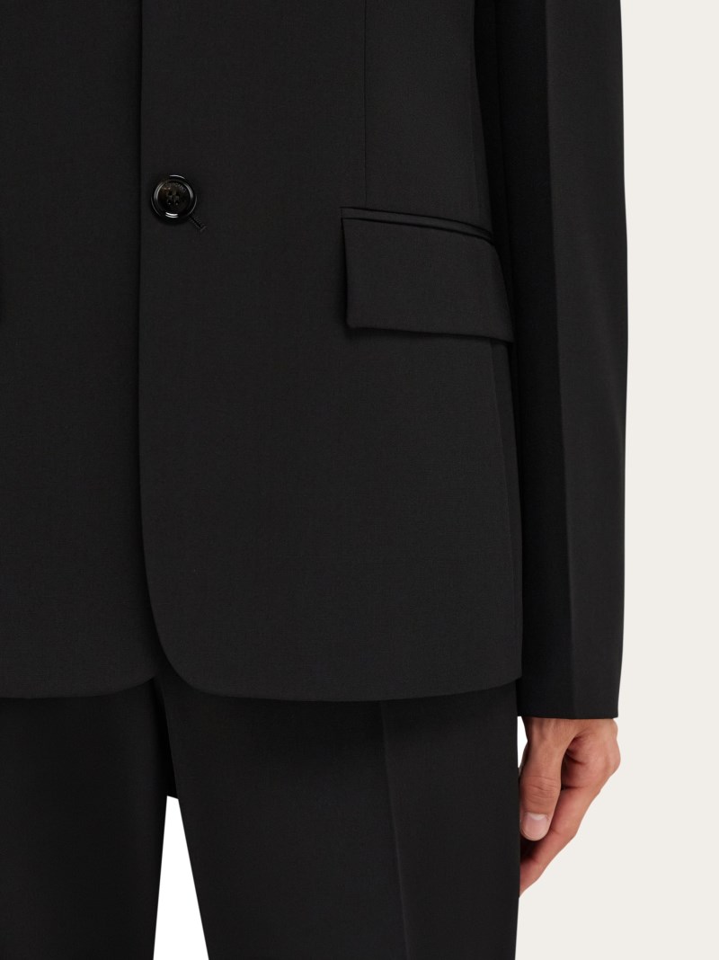 Ferragamo | Men's Tailored Single-Breasted Blazer - Black
