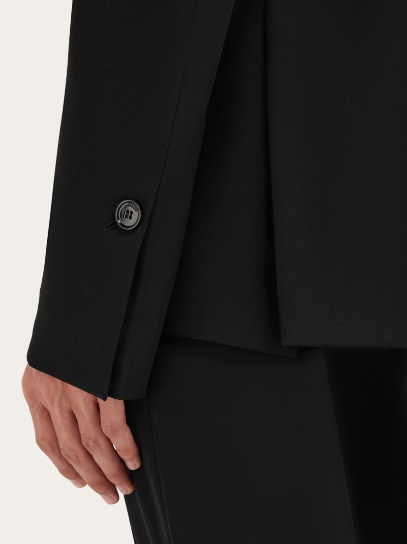Ferragamo | Men's Tailored Single-Breasted Blazer - Black