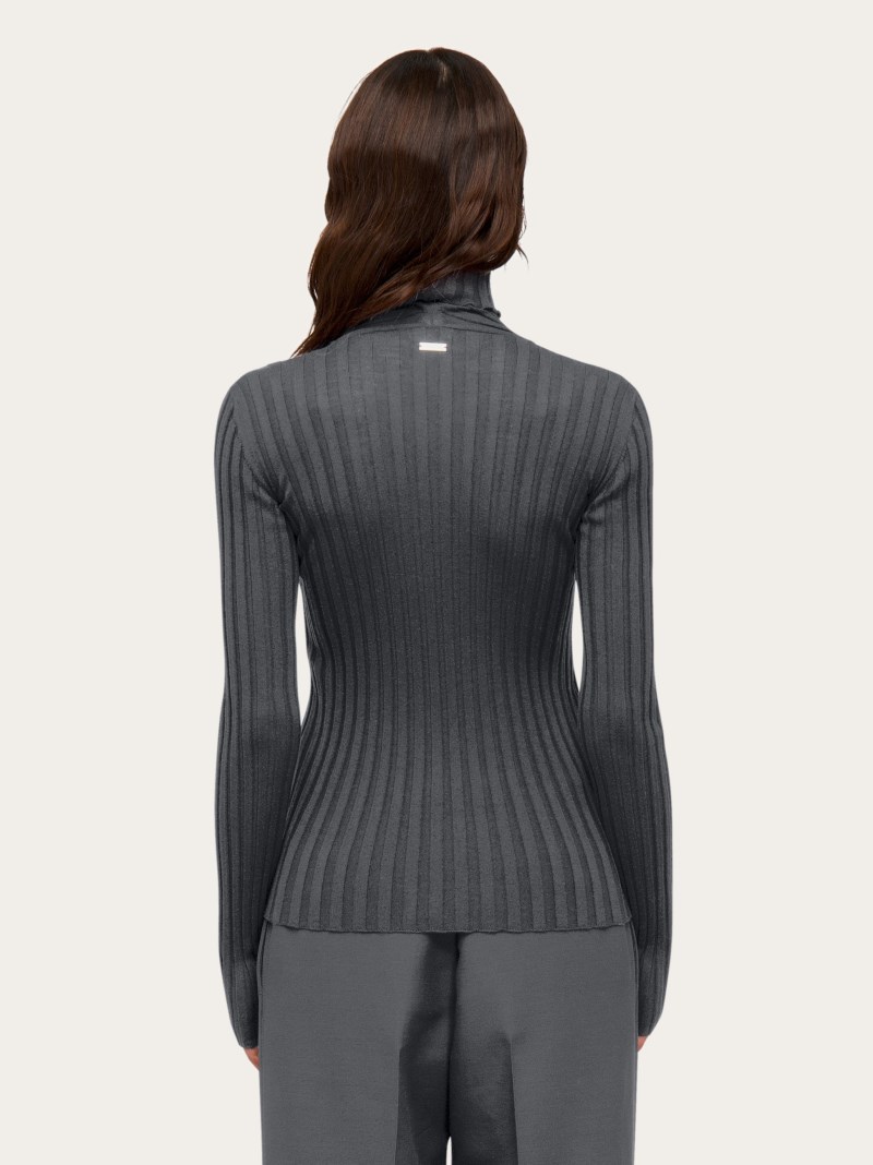 Ferragamo | Women's Layered Turtleneck - Charcoal