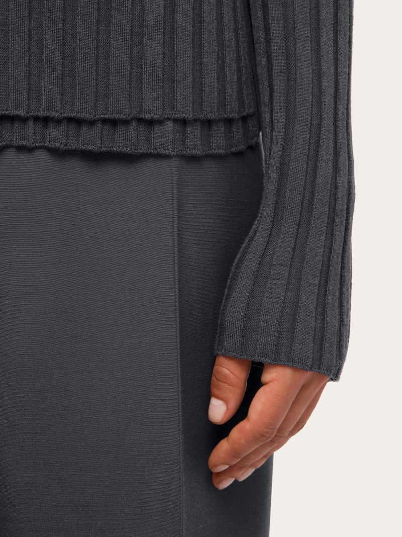 Ferragamo | Women's Layered Turtleneck - Charcoal