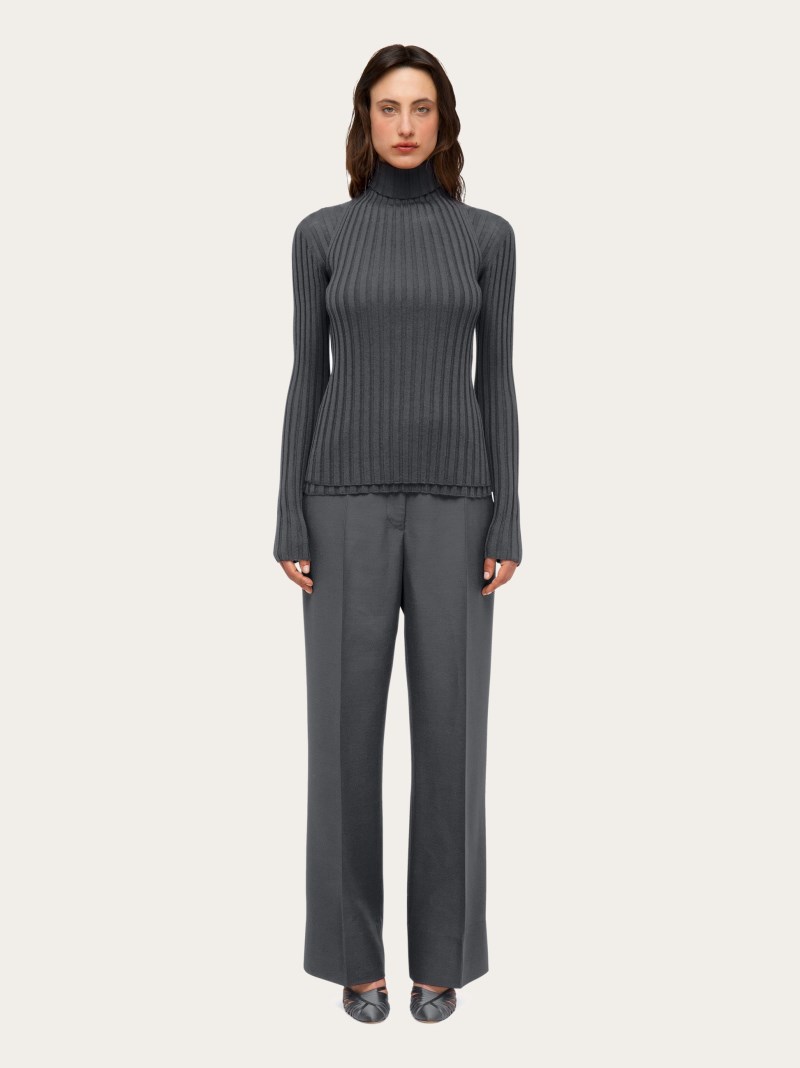 Ferragamo | Women's Layered Turtleneck - Charcoal