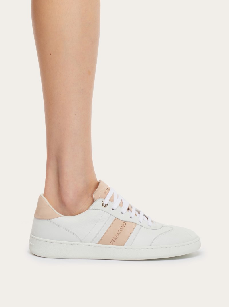 Ferragamo | Women's Low-Top Sneaker With Logo - White/Petal