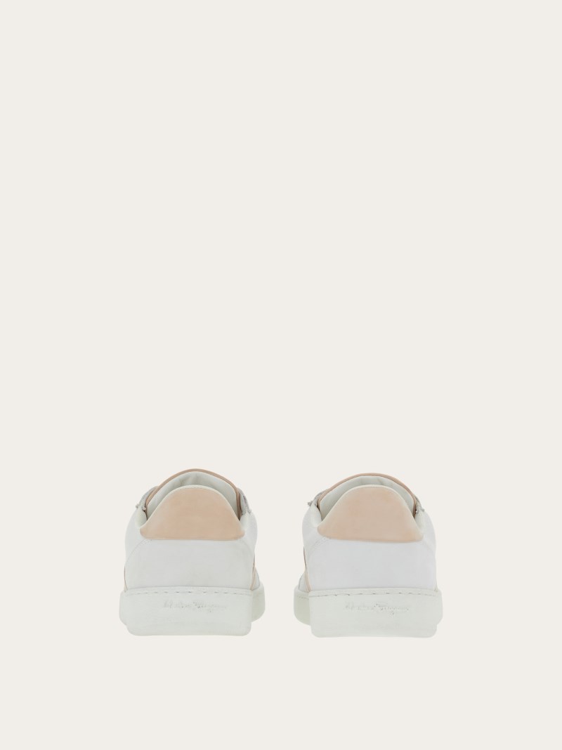 Ferragamo | Women's Low-Top Sneaker With Logo - White/Petal
