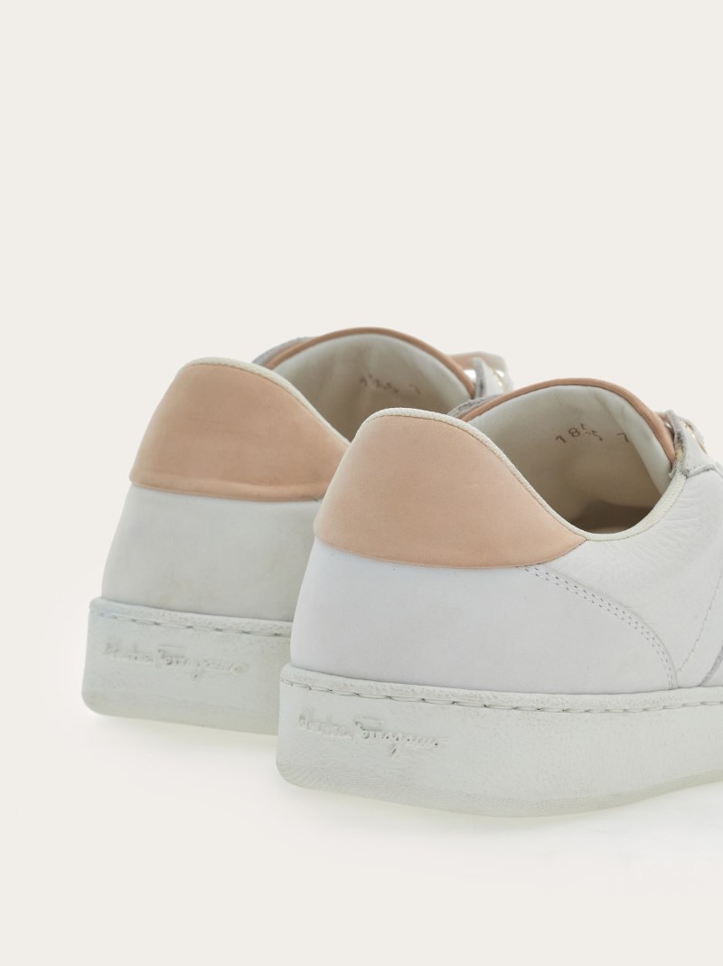 Ferragamo | Women's Low-Top Sneaker With Logo - White/Petal