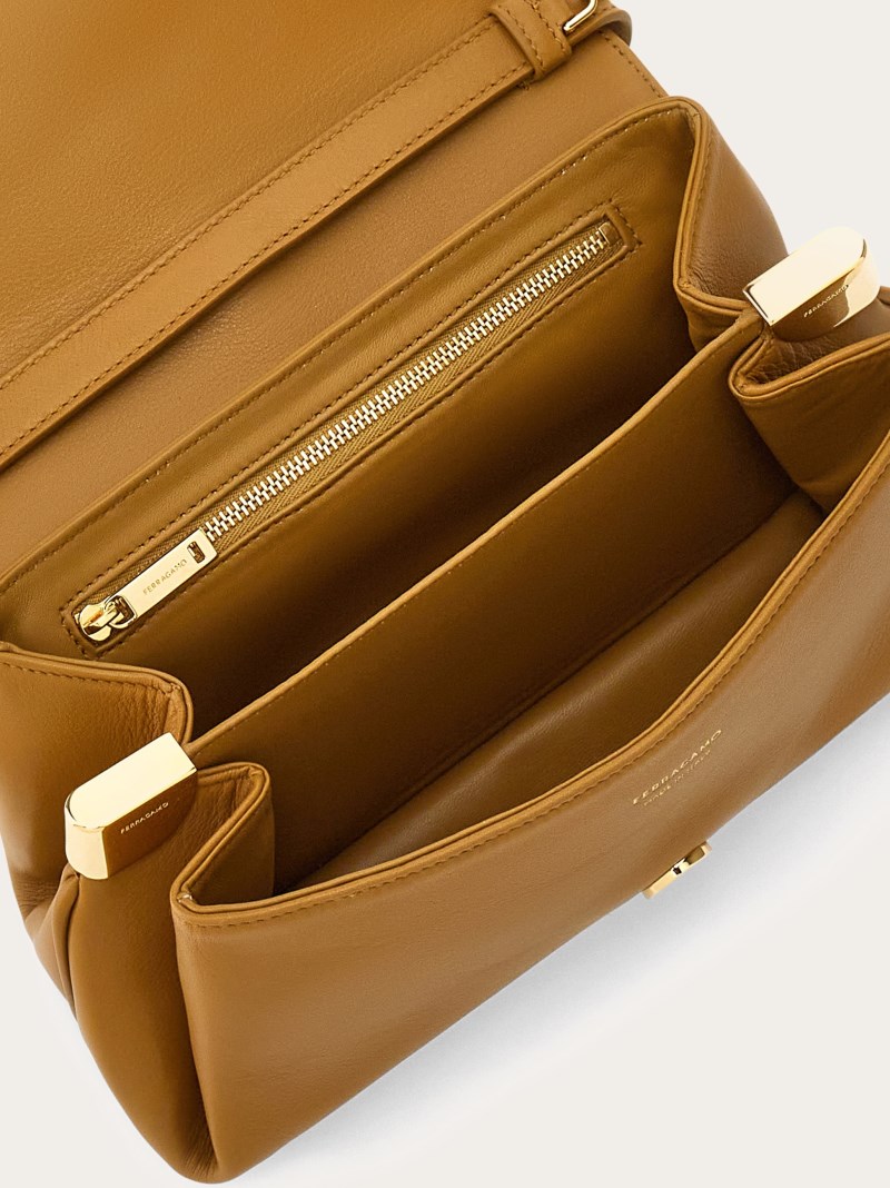 Ferragamo | Women's Front Flap Crossbody Bag - Burnt Ocher