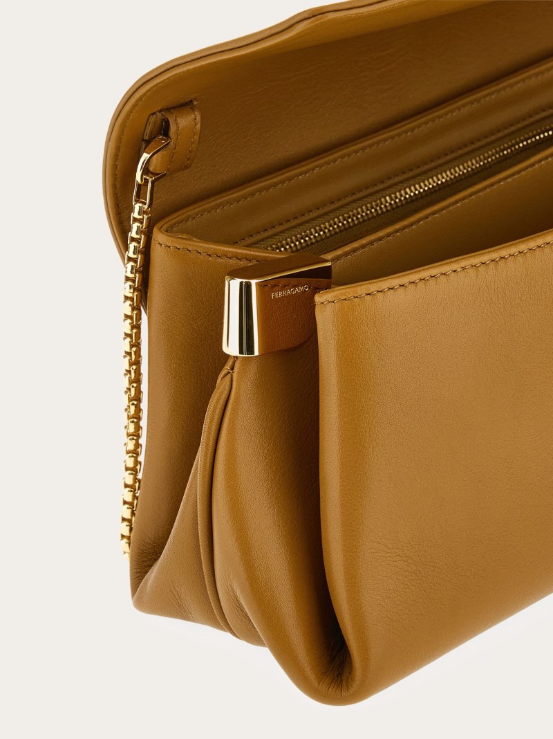 Ferragamo | Women's Front Flap Crossbody Bag - Burnt Ocher