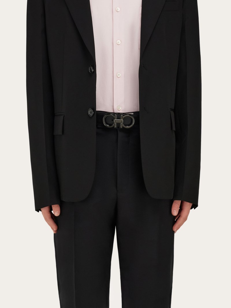 Ferragamo | Men's Reversible And Adjustable Gancini Belt - Black/Oxblood