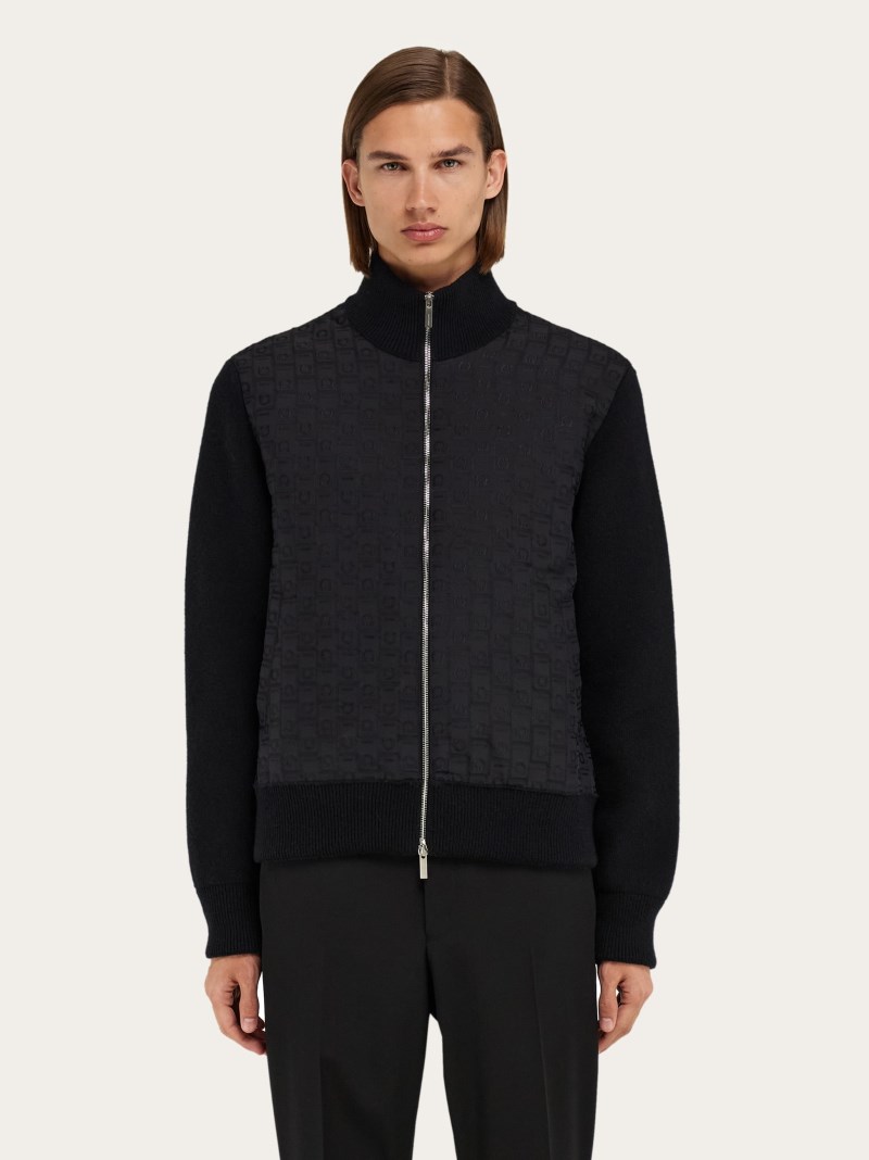 Ferragamo | Men's Knitted Bomber Jacket - Black