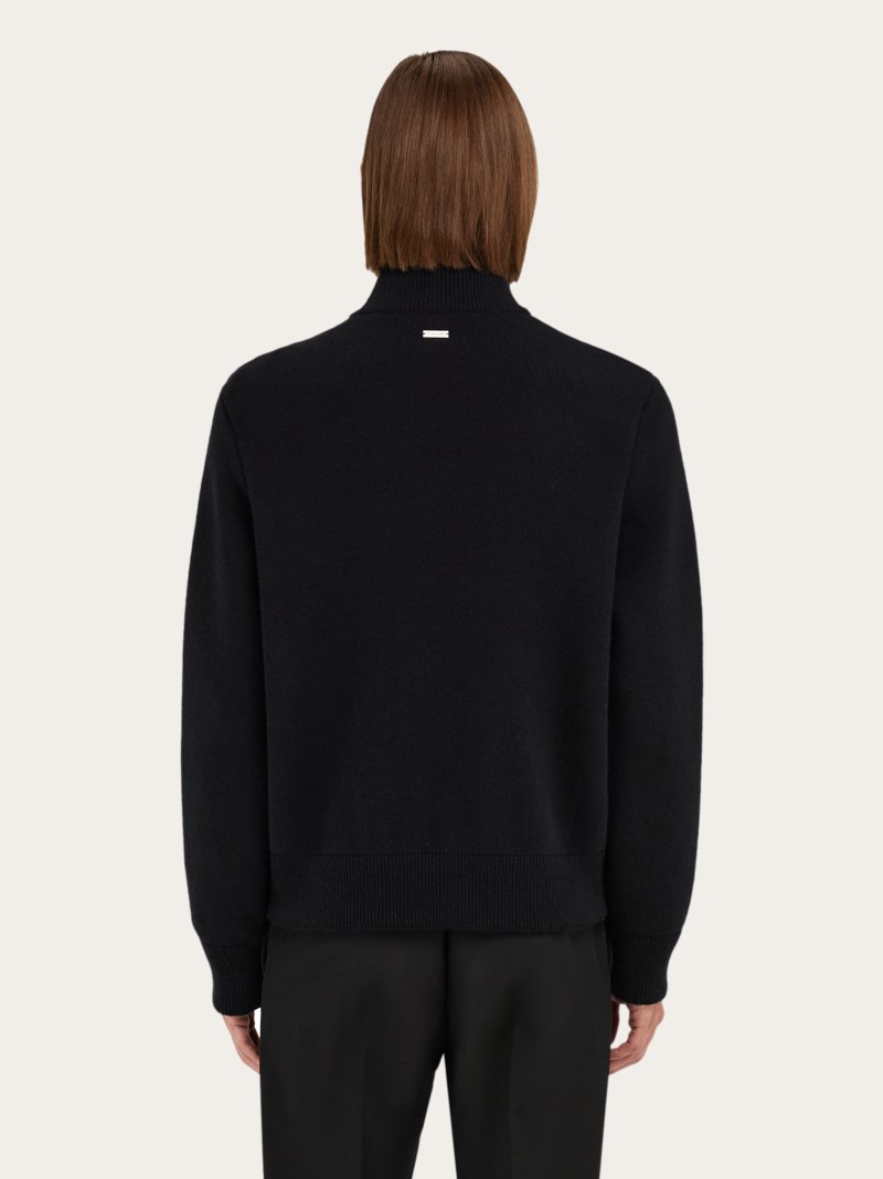 Ferragamo | Men's Knitted Bomber Jacket - Black