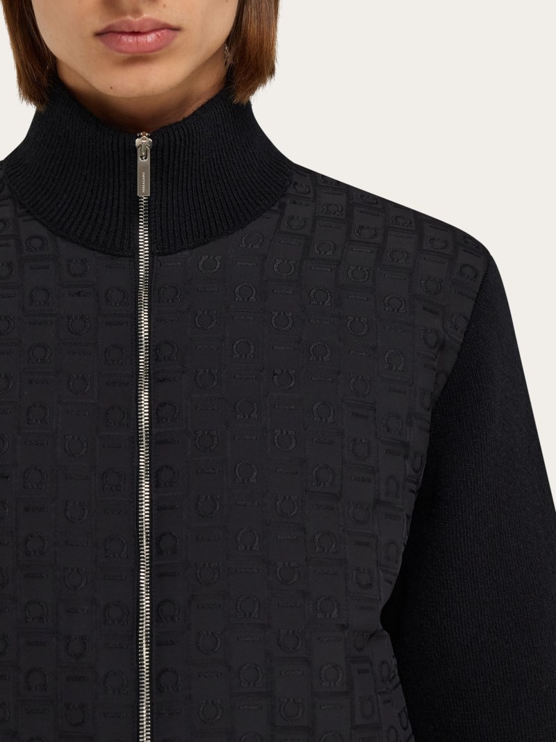 Ferragamo | Men's Knitted Bomber Jacket - Black
