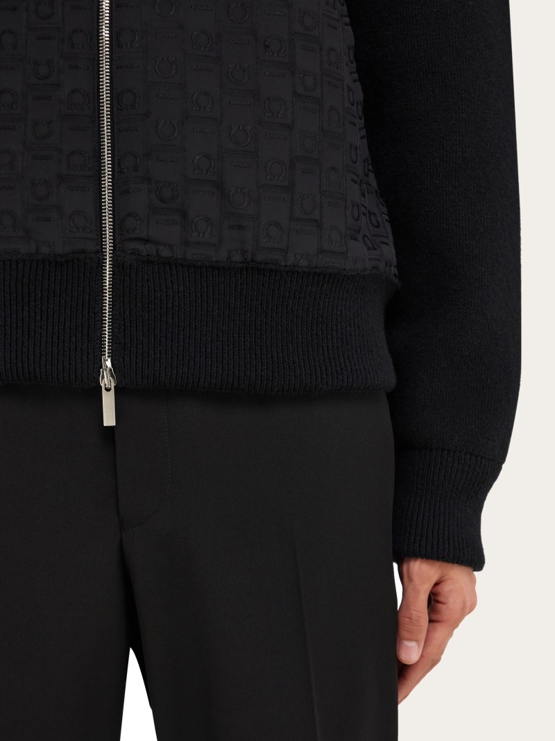 Ferragamo | Men's Knitted Bomber Jacket - Black
