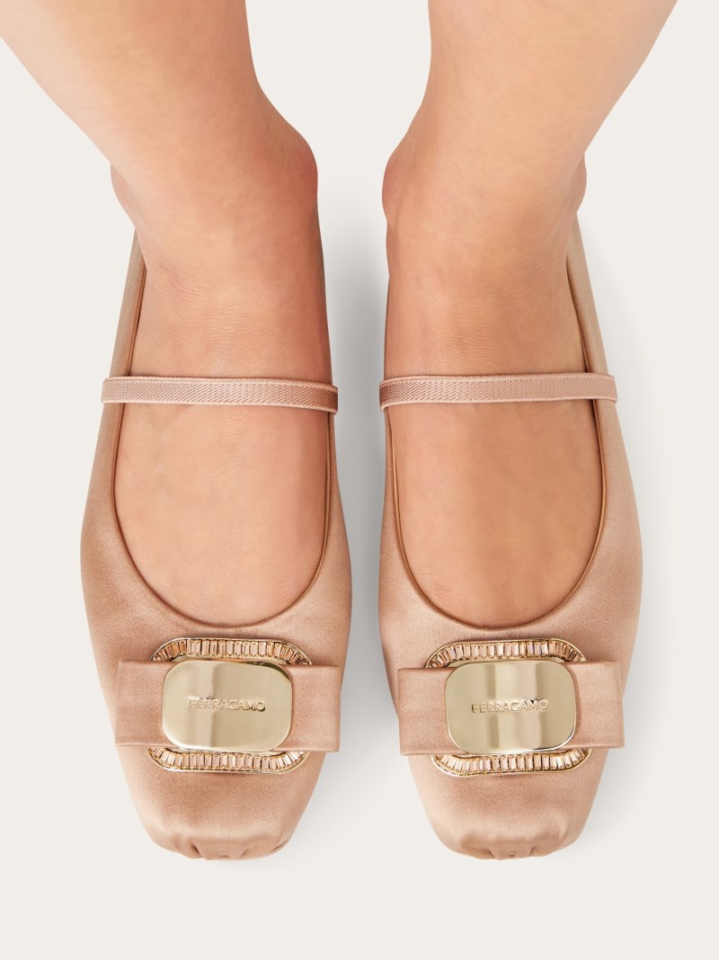Ferragamo | Women's New Vara Plate Ballet Flat - Pink