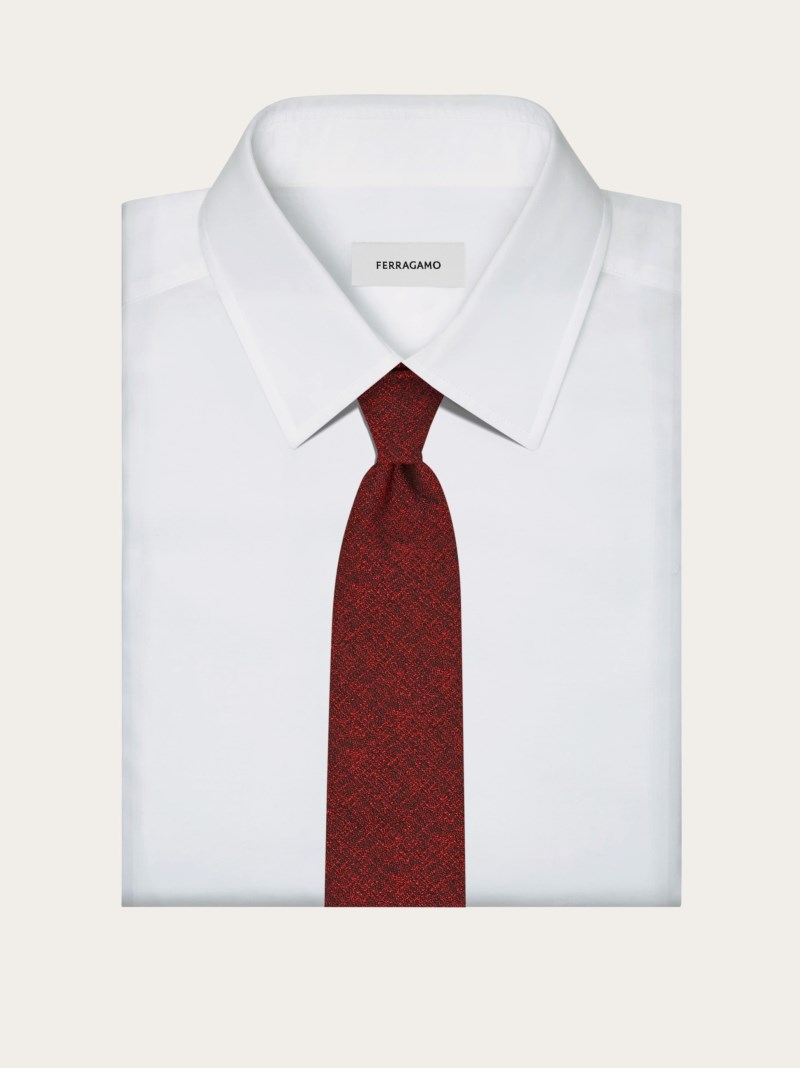 Ferragamo | Men's Jacquard Tie - Bordeaux