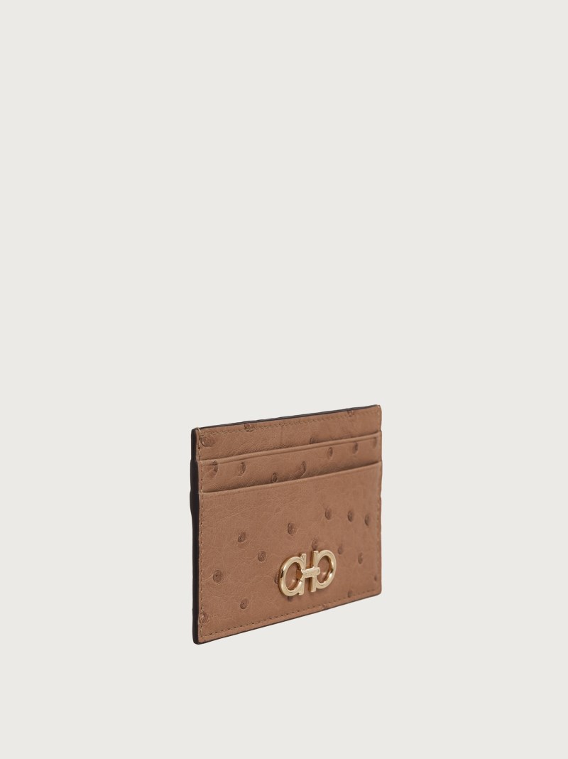 Ferragamo | Women's Gancini Credit Card Holder - Camel