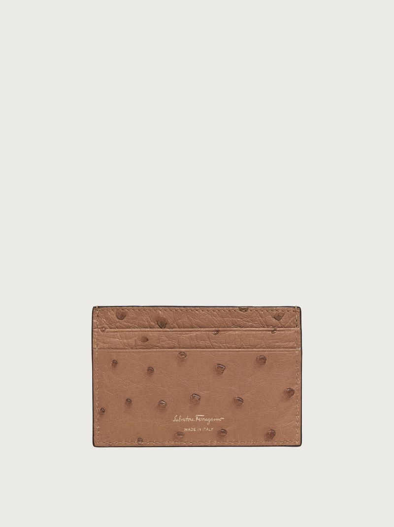 Ferragamo | Women's Gancini Credit Card Holder - Camel