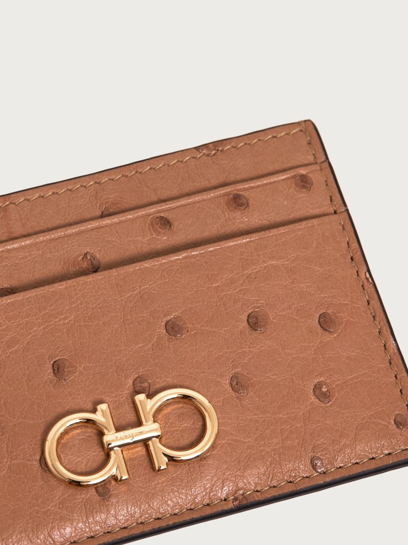 Ferragamo | Women's Gancini Credit Card Holder - Camel