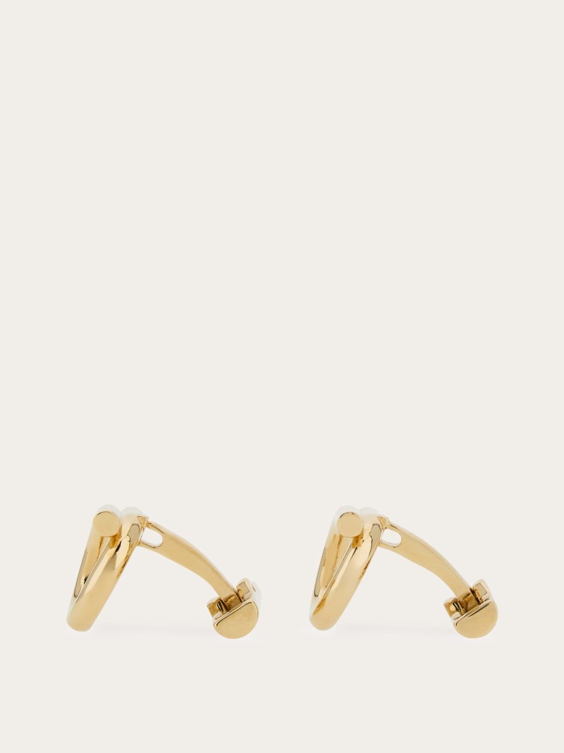 Ferragamo | Men's Gancini Cufflinks - Gold