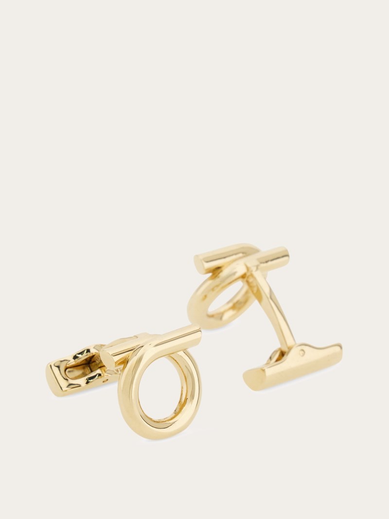 Ferragamo | Men's Gancini Cufflinks - Gold