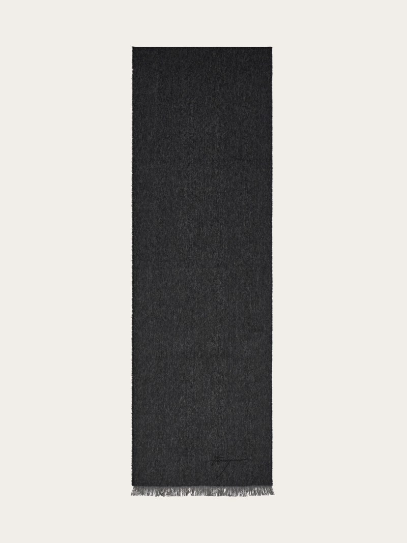 Ferragamo | Men's Cashmere Scarf - Grey/Black