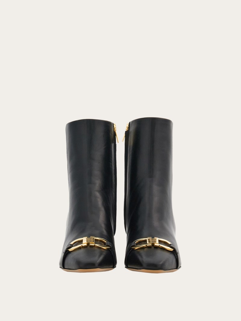 Ferragamo | Women's Bootie With Gancini Ornament - Black