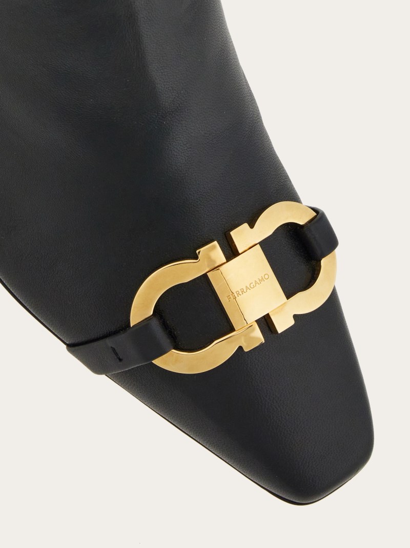 Ferragamo | Women's Bootie With Gancini Ornament - Black