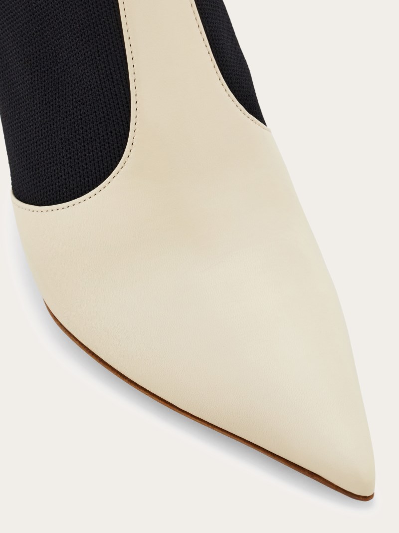 Ferragamo | Women's Ankle Boot With Graphic Detail - Mascarpone/Black