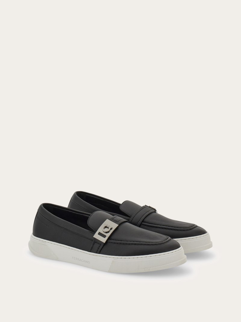 Ferragamo | Men's Hybrid Sneaker With Hug Buckle - Black