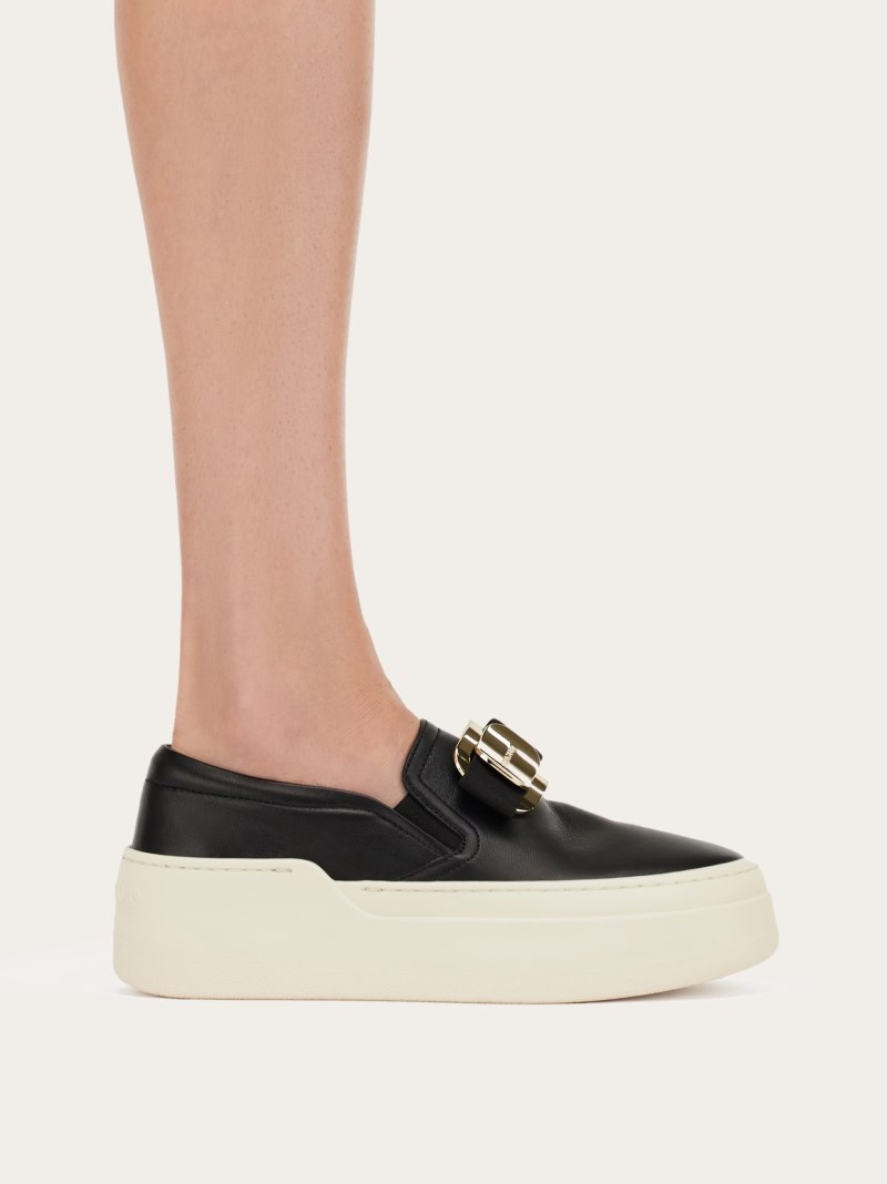 Ferragamo | Women's New Vara Plate Slip On - Black